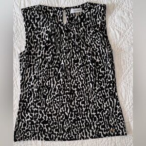 Calvin Klein Sleeveless Pleat Neck Top